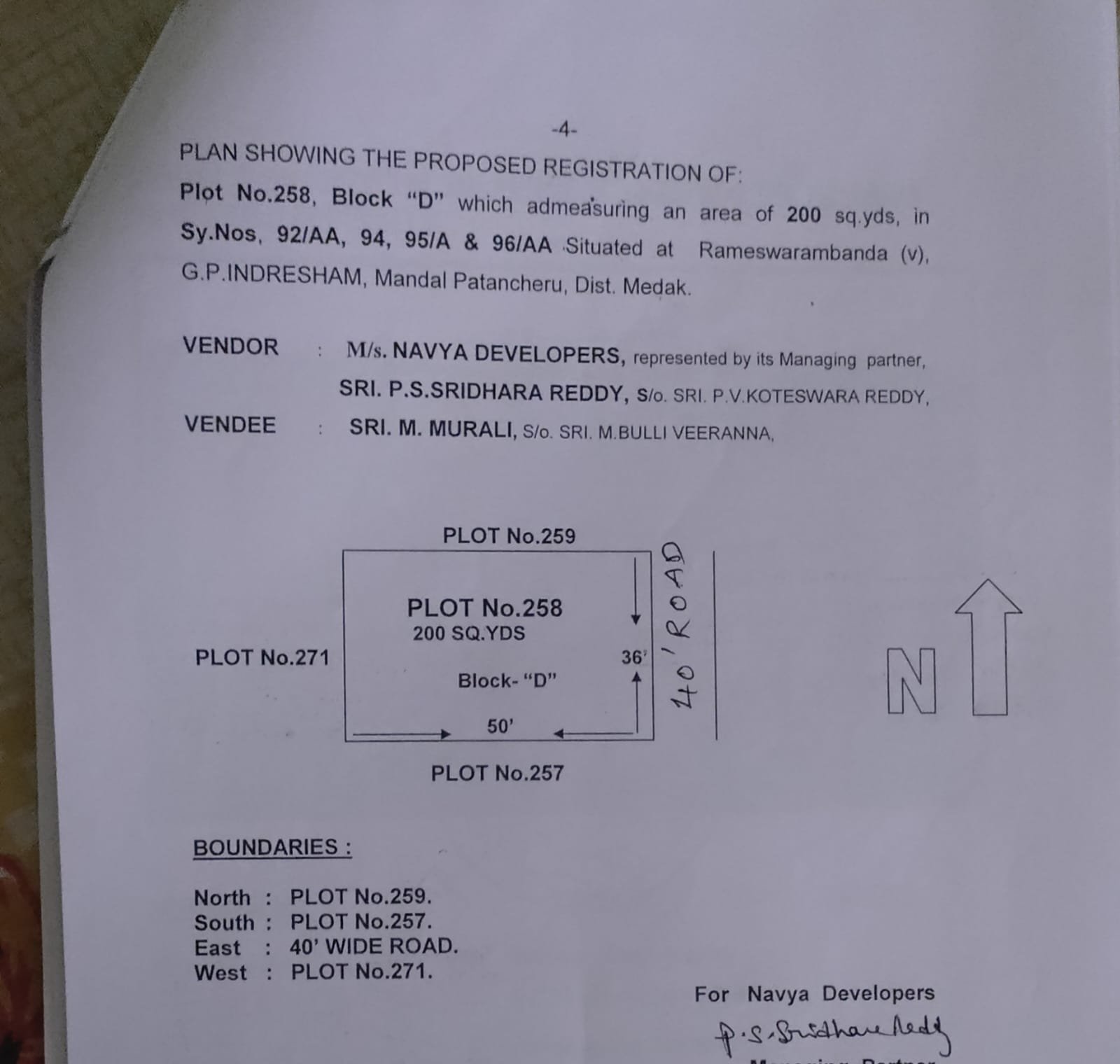 200 Square Yards Plot For Sale @ Rameswarabanda Near Indresam.